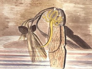 Gjenstander på sanden av Paul Nash