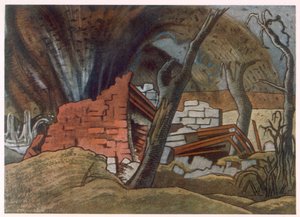 Shell Bursting, fra britiske artister ved fronten, fortsettelse av vestfronten, del tre, Paul Nash av Paul Nash