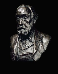 Portrett av Edgar Degas (1834-1917) 1907 (bronse med mørkebrun patina) av Paul Paulin