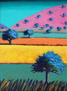 Castle Morton (akryl om bord) av Paul Powis