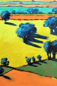 Cotswold Way close up 4 (akryl om bord) av Paul Powis