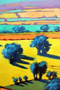 Cotswold Way close up 8 (akryl om bord) av Paul Powis