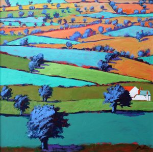 Nær Sidmouth (akryl om bord) av Paul Powis