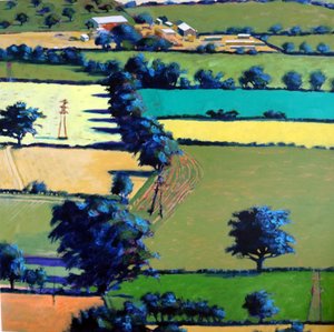 Mot Upton (akryl om bord) av Paul Powis