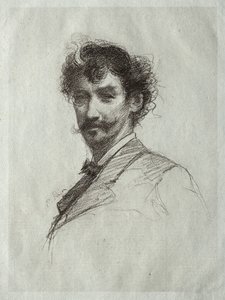James McNeill Whistler med White Lock og Monocle av Paul Rajon