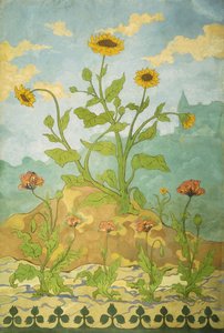 Solsikker og valmuer; Ringblomster og valmuer, 1899