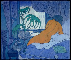 Det blå eller nakenrommet ved viftemaleriet av Paul Ranson (1864-1909) 1891 Søn. 0,45x0,54 m Privat samling