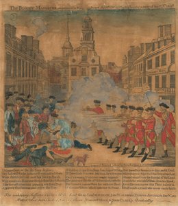 Boston-massakren av Paul Revere, after Henry Pelham