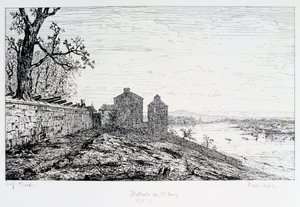Batteriet til St Ouen, beleiringen av Paris, 1870-1871 av Paul Roux