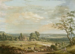 En fjern utsikt over Maidstone, fra Lower Bell Inn, Boxley Hill (gouache på papir) av Paul Sandby