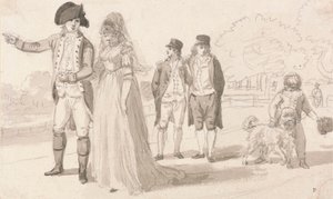 En familie i Hyde Park av Paul Sandby