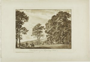 Chirk Castle og ca. fra Wynnstay Park av Paul Sandby