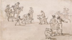 Gruppe av figurer: En hundekamp av Paul Sandby