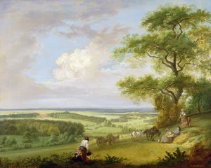 Hackwood Park, Hampshire (olje på lerret) av Paul Sandby