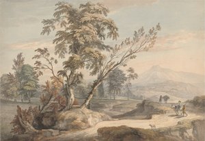 Italiensk landskap med reisende nr. 2 av Paul Sandby