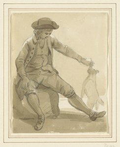 Gutt leker med en hund av Paul Sandby