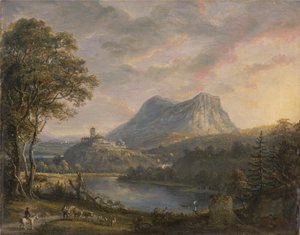Landskap med en innsjø av Paul Sandby