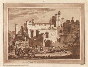 Manerbawr Castle fra Inward Court av Paul Sandby