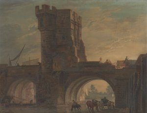 Old Bridge ved Shrewsbury av Paul Sandby