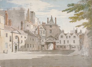 Scotland Yard med en del av Banqueting House, Whitehall, Westminster, London, c1776 av Paul Sandby