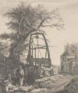 Skotske tiggere hviler nær en brønn av Paul Sandby