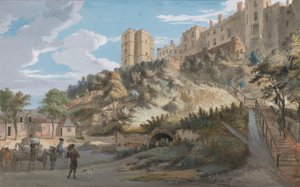 De hundre trinnene og Winchester Tower, Windsor Castle, Berkshire av Paul Sandby
