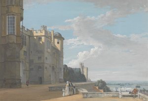 The North Terrace, Windsor Castle, ser vestover av Paul Sandby