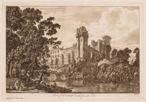 Utsikt over Warwick Castle: En del av Warwick Castle fra sørøst, 1776. av Paul Sandby