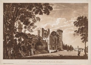 Utsikt over Warwick Castle: Inngangen til Warwick Castle fra Lower Court av Paul Sandby