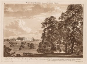 Utsikt over Warwick Castle: Warwick Castle fra Lodge Hill, 1776. av Paul Sandby