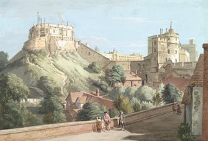 Windsor Castle: Det runde tårnet, Den kongelige gårdsplass og Djevelens tårn fra Den svarte staven av Paul Sandby