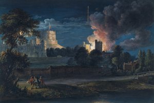 Windsor Castle fra Datchet Lane på en jubelkveld, 1768 av Paul Sandby