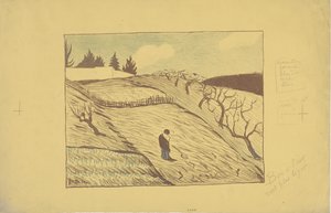 La fin du jour (Slutten på dagen) 1893 (farge litho) av Paul Sérusier