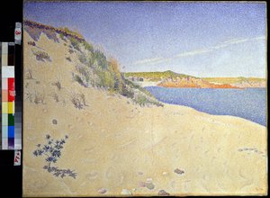 ""Seaside at Saint Briac sur mer in Ille et villaine"" (The Beach at Saint-Briac. Op. 212 (Sandy seashore)) Maleri av Paul Signac (1863-1935) 1890 Pointillism Dim. 65x81 cm Pouchkine Museum, Moskva av Paul Signac