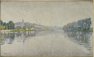Langs elvene. Seinen i Herblay (maleri på lerret) av Paul Signac