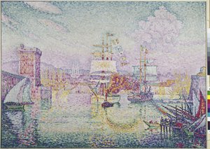 Inngang til havnen i Marseille (olje på lerret av Paul Signac