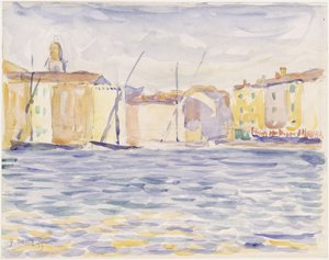 Hus ved en landingsplass i sør av Paul Signac