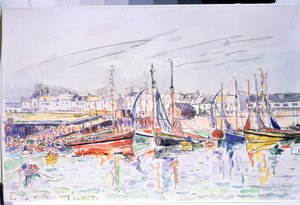""La Turballe"" Seilbåter i havnen i La Turballe i Loire Atlantique. Akvarell av Paul Signac (1863-1935) 1930 Pushkin-museet, Moskva av Paul Signac