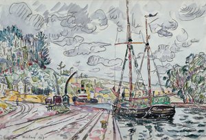 Landskap ved Pontrieux, 1927 av Paul Signac