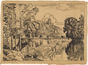 Les Andelys på en sommermorgen av Paul Signac
