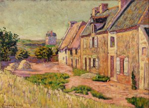 Saint-Briac, gårdsplass i byen Hue, 1885 av Paul Signac