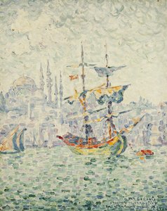 Havnen i Konstantinopel; Le Port de Constantinople, 1907 av Paul Signac
