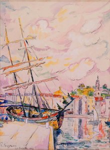 Havnen i Saint-Tropez, 1918 av Paul Signac