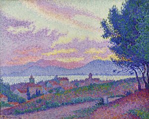 Utsikt over Saint-Tropez, solnedgang ved Bois de Pins, 1896. av Paul Signac