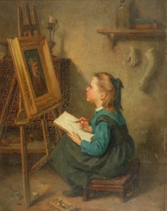 En ung kunstner (olje på lerret)