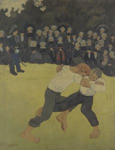 Bretonsk bryting, 1890-1891 av Paul Sérusier
