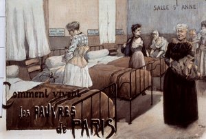 De fattige i Paris, tidlig på 1900-tallet (tegning) av Paul Thiriat