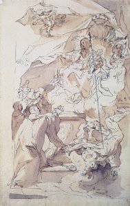Jomfruen og Jesusbarnet med Saint Bernard, 1700-tallet.