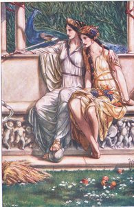 Juno, Ceres and the Masque of the nymphs and Reaper, illustrasjon fra The Tempest, 1908