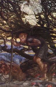 The Tempest av William Shakespeare, Act II, Scene 2 (farge litho) av Paul Vincent Woodroffe